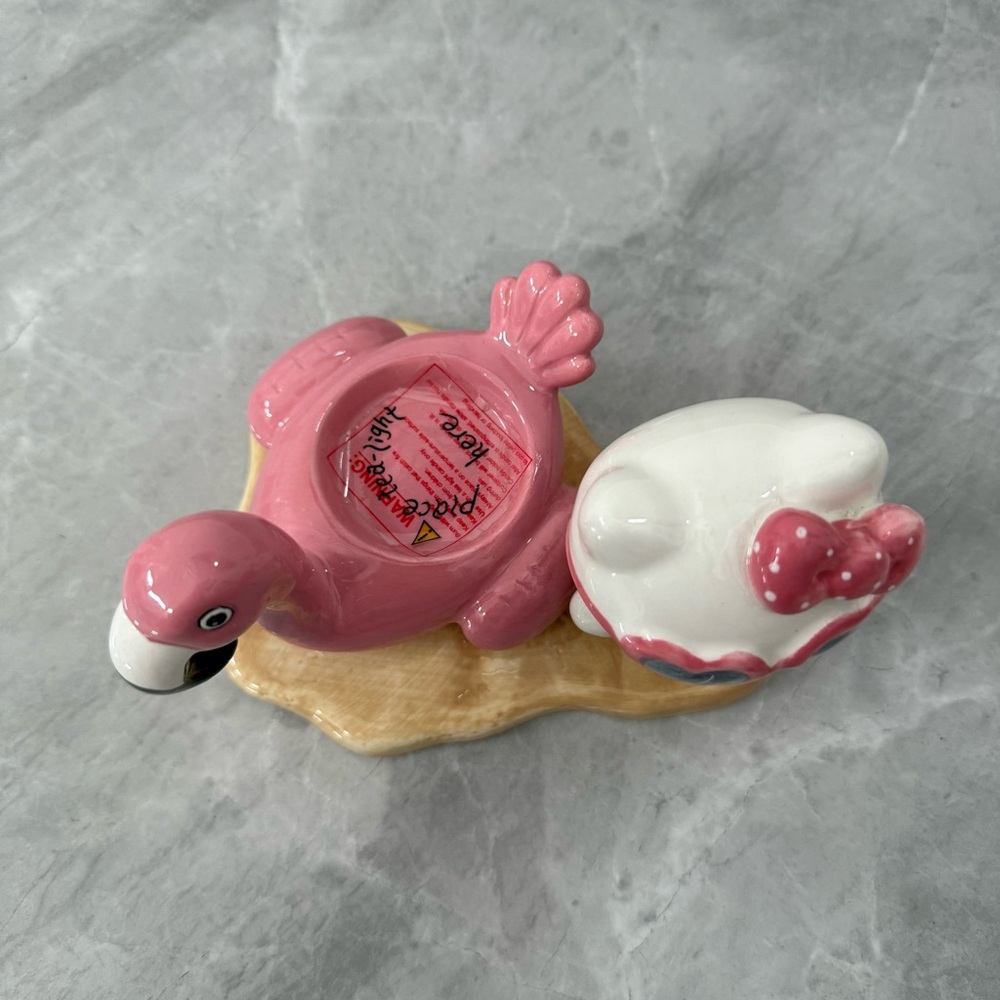 Hello Kitty Blue Sky Flamingo Beach Pool Ceramic Tea Light Holder Home Decor - Picture 7 of 12